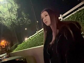 Italian Hot Milf Long Hair Artemisia Love Solo Smoking Session Outdoor