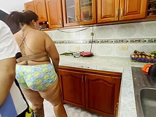i-i'm a latina in viral scandal getting fucked in the kitchen with big ass bbw blowjob cowgirl riding cumshot