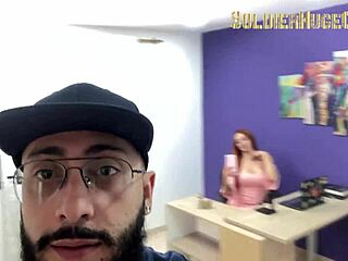 She Begs Me to Fuck Her Tight Ass Before Recording Starts - Andrea Castro and SoldierHugeCock!