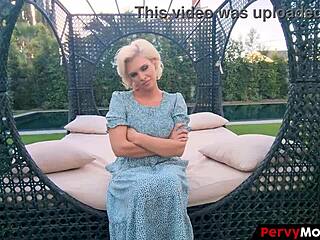 Classy stepmom strips for stepson to give him a teasing visual orgasm without sex