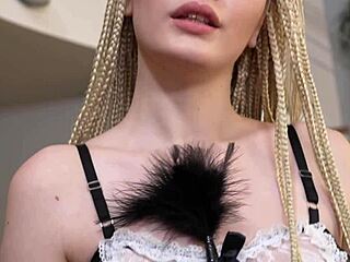 student babe takes on extra work as a housekeeper in the kitchen