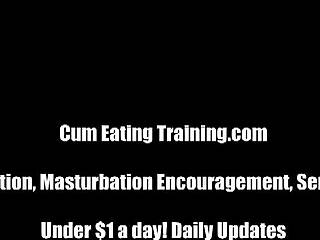 Blow a big sticky load and eat every drop of your own cum