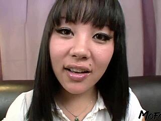 Black haired amateur takes a massive facial cumshot in intense encounter.