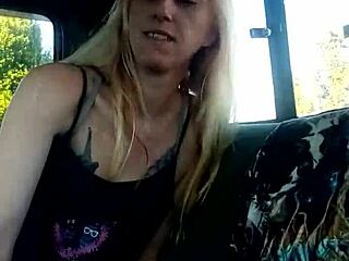 Chinese Redhead Gives Outdoor Handjob And Blowjob In Food Parking Lot Voyeur Style.