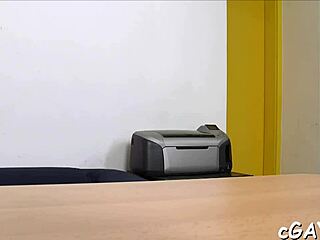 Gracious hunk experiences intense butt hole thrashing with sloppy sucking during erotic gay encounter