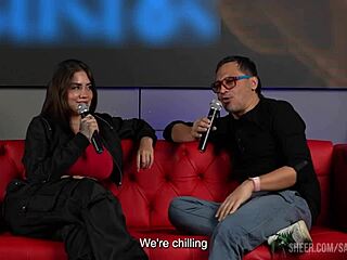 Oh yeah I just fucked this huge dick fan right on live TV show while my cuckold boyfriend watched me take it deep in my wet pussy