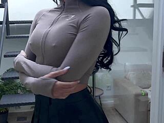 Latina Lilly's juicy big ass drilled post-cleaning