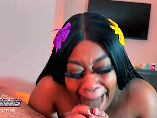 Watch beauty give sloppy wet blowjob with deepthroat gagging and cum swallow!