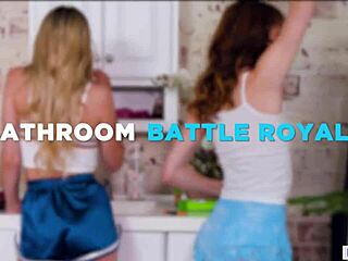 roommates lily larimar and aliya brynn lick shaved pussies