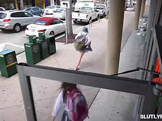 Officer Jack Vegas ultimatum bends stepsisters Hadley Haze Lilly Bell over desk