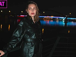 Tattooed Big Tits Hottie in Leather Coat Rides Cock Pov Till Creampie Fills Juicy Pussy