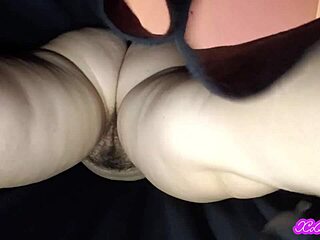 Upskirt Thick PAWG Latina Squats Hairy Pussy on Face