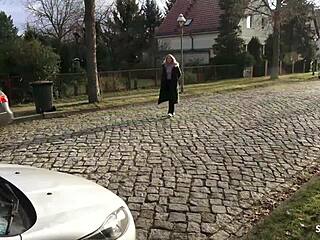 german teen cheats on first date for risky car doggystyle creampie