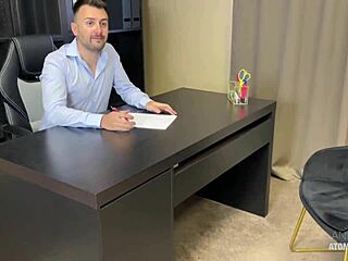 Slutty Wife Swallows Cum Facial for Office Job Promotion!