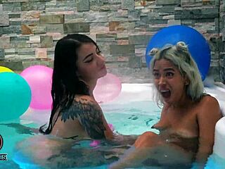 jacuzzi play turns into licking my friend's wet pussy