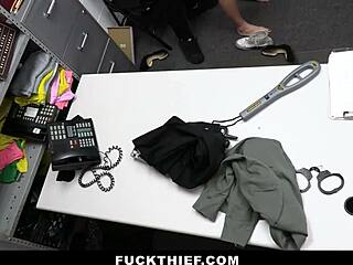 Mike Mancini Fucks Shoe Thief Angel Youngs Bent Over in Garage