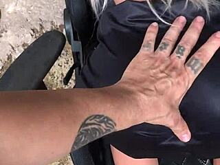 wife gifts hubby cute blonde sex doll outdoor