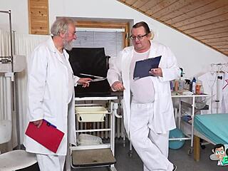 18YO NERD KEIRA CUMS HARD FROM OLD DOCS' MACHINES!