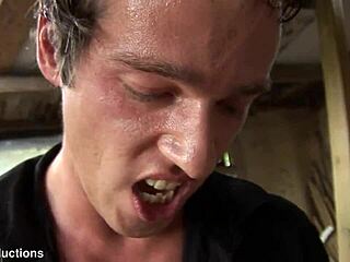 Young Blonde Bitch Takes Two Huge Cocks In Rough Forest MMF DP