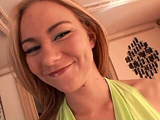 petite teen brunette takes old monster cock facial on shaved tight cunt