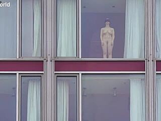 Business Slave Wife Braless Downblouse Flashing Saggy Tits Public Lingerie Tease