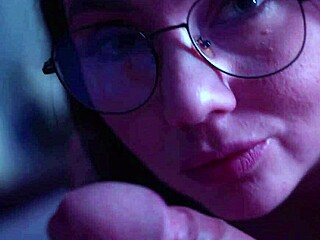 Damn this lewd girl slurps her man's thick cock hungrily