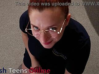 hot british phone engineer wanks massive cock all over uniform!