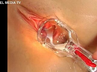 euro blonde babe masturbates solo squirting milk speculum 😍🔥