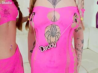 charlotte and lila's rough anal threesome gags on cum sloppy mess