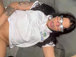 stressed stepdaughter unloads on stepdad's dick after school brunette latina