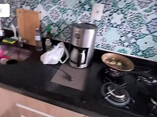 brazilian babe amberzinha shows new apartment then takes rough interracial pussy pounding