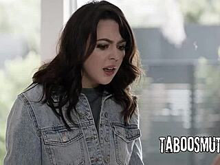 Hot Brunette Catches Boyfriend Ass-Fucking Busty Mature!