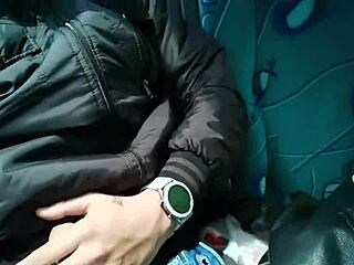 sexy colombian slut blows boyfriend's monster cock on public bus ride bucarasex