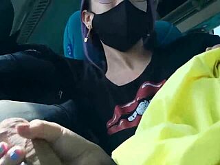 sexy colombian slut blows boyfriend's monster cock on public bus ride bucarasex