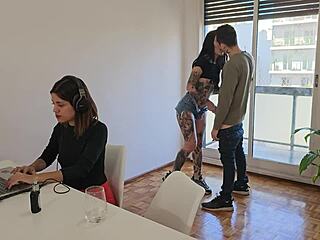 i pound her juicy latina ass doggystyle while boyfriend watches nearby