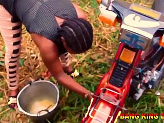 African Wife Fuck Queen Takes Big Dick Ex Boyfriend Ghetto Creampie